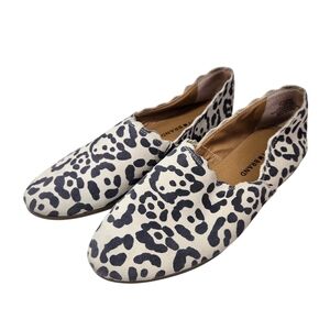 Lucky Brand Cloeey Scalloped Leopard Print Suede Flat Loafer - Women's Size 7.5